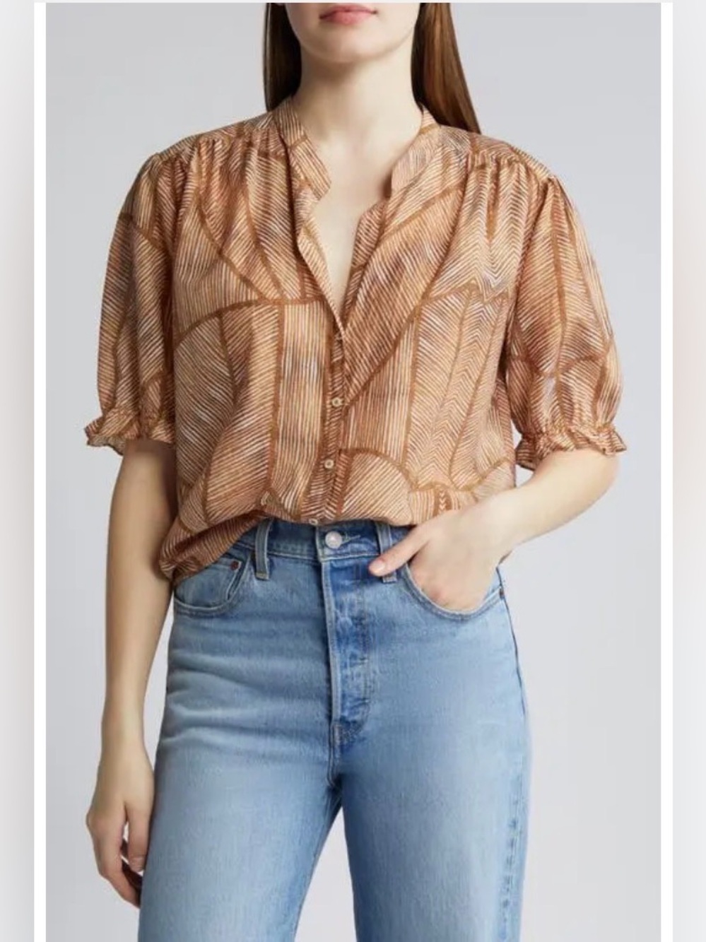 XiRENA Eden Print Cotton & Silk Top